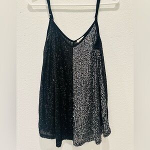 POL Black and Silver Sequin Camisole